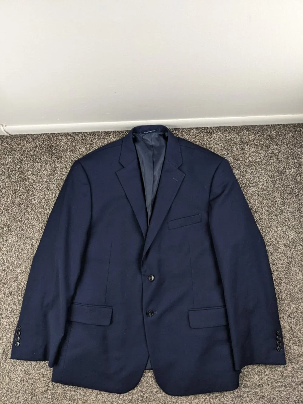 NWT Joseph Abboud 44S Suit Wool Blend Stretch Navy Blue 38x30 Classic Fit